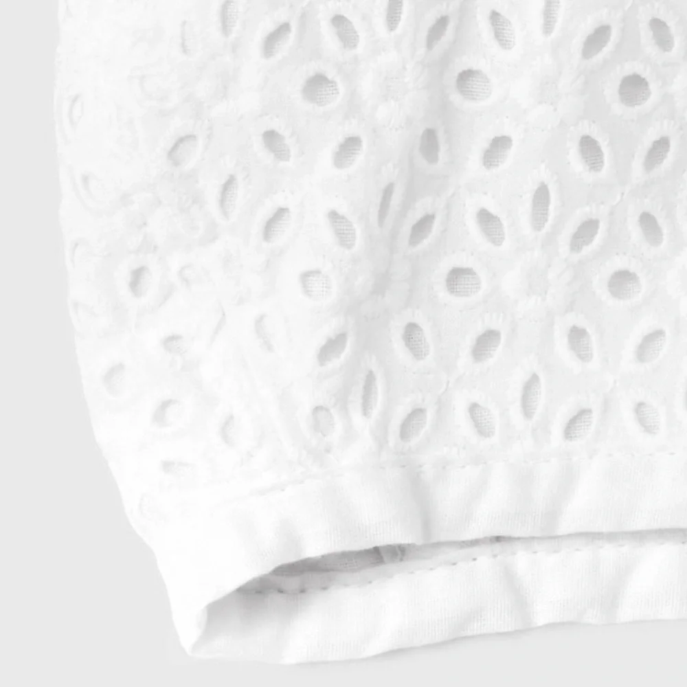 Cat & Jack White Baby Girls' Floral Bonnet - Newborn